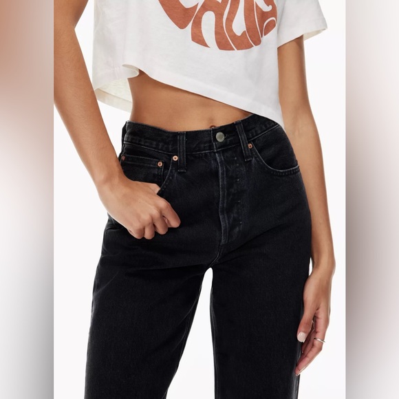 Aritzia || Denim Forum Joni High Rise Long Straight Leg 32” Denim Jeans - Picture 4 of 6